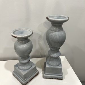 Large gray candle holders